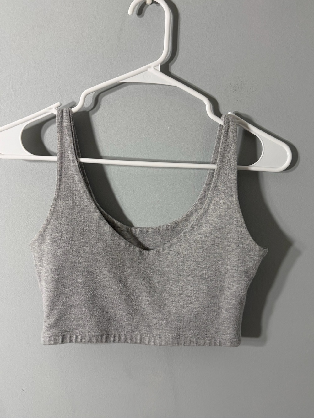 Brandy Melville Grey Scoop Neck Crop Tank Top